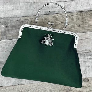 Green Evening bag. Handbags for women. Velvet handbag. Purse bags for women. Green purse. Green clutch bag. Vintage handbag