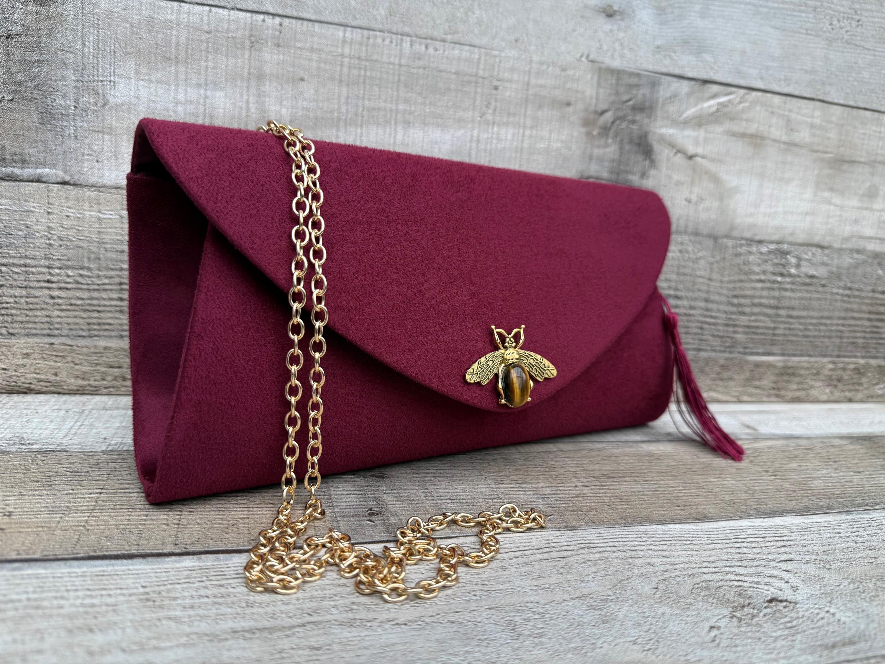 Burgundy Envelope Clutch - Etsy