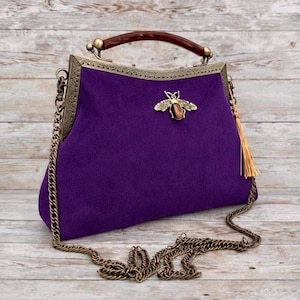 Bolsa de mão roxa. Bolsa de mão com alça superior. Bolsa de noite feminina. Bolsa de mão. Bolsa de veludo. Bolsa de mão vitoriana. Bolsa vintage.