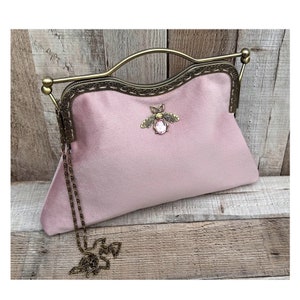 Rosa Clutch-Tasche. Blush rosa Abendtasche. Samt-Clutch-Tasche. Handtasche Tasche. Abendtasche für Damen. Clutch Handtasche. Vintage Handtasche