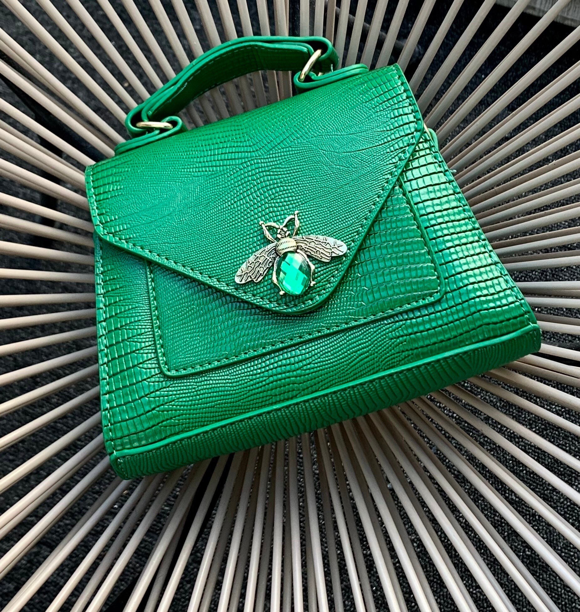 Clutch Purse. Green Clutch Bag. Crossbody Bag. Top Handle Bag. Etsy