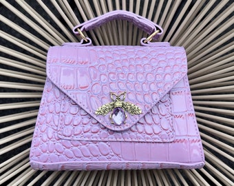 Purple clutch bag. Purple handbag. Purple evening bag. Lilac clutch bag