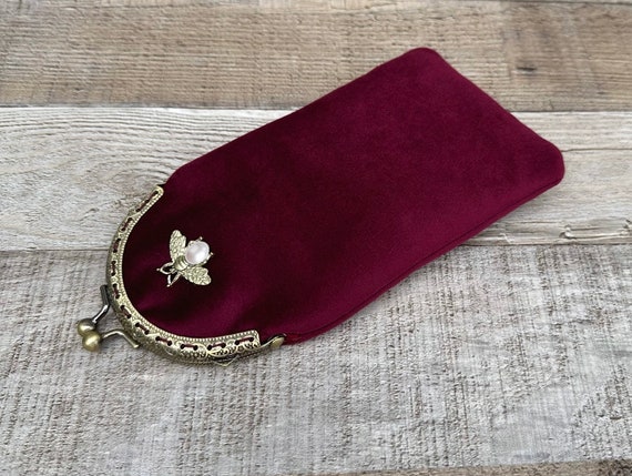 Vintage Glasses Case for Women. Velvet Glasses Case. Reading 