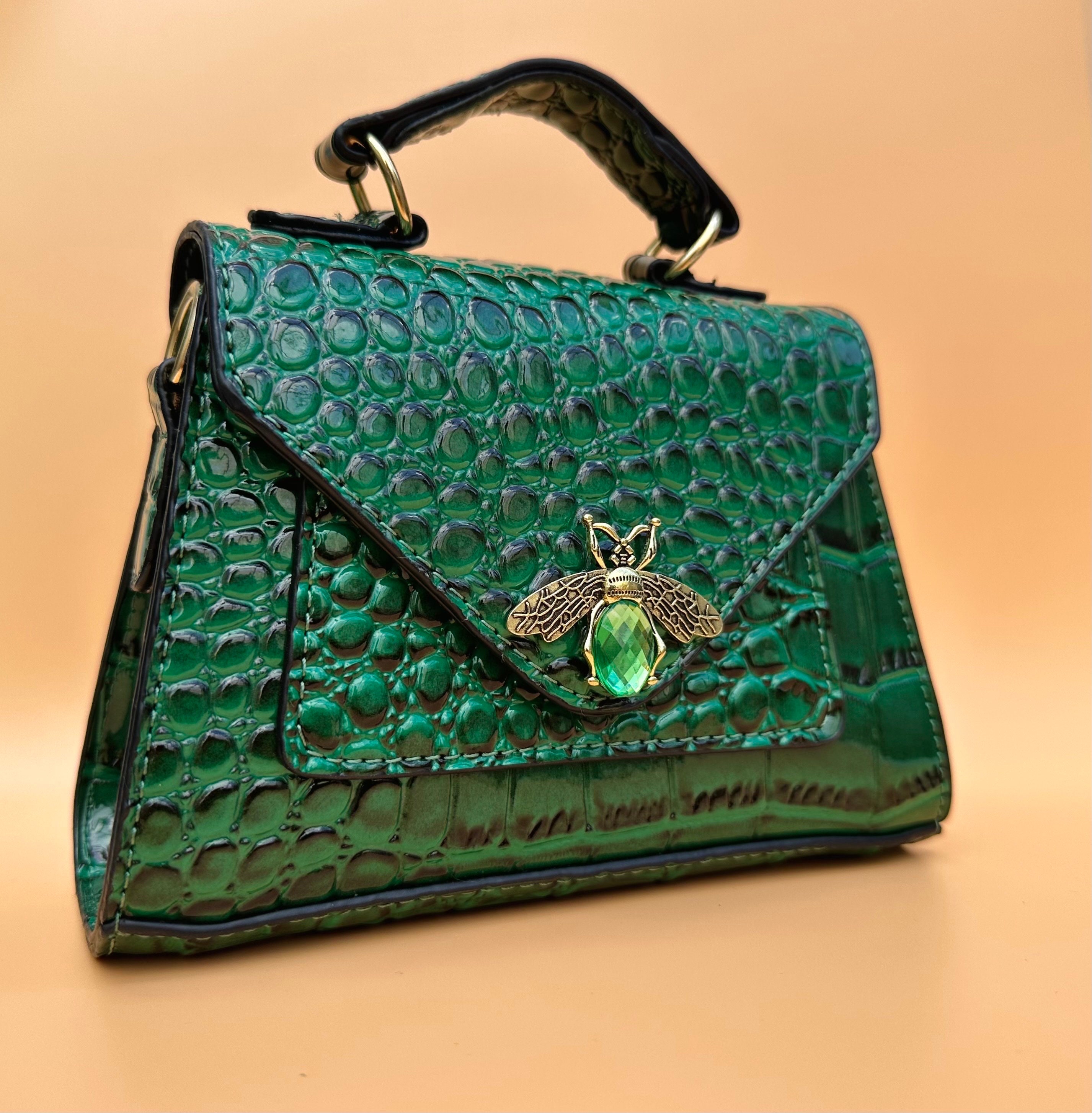 Ring Clutch - Emerald Green Fur