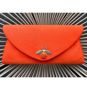 Orange clutch bag. Velvet clutch bag. Purse bag. Orange handbags. Prom clutch bag. Ladies evening bag. Wedding guest handbag. Vintage purse