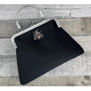 Gothic Handtasche für Damen. Viktorianische Handtasche. Viktorianische Clutch. Schwarze Abendtasche. Samt Handtasche. Vintage Handtasche
