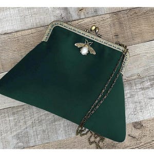 Clutch bag. Green handbag. Green Evening bag. Purse bags for women. Green purse. Green crossbody bag. Velvet clutch. Vintage handbag.