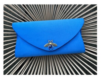 Pochette en velours. Sac de soirée bleu. Pochette bleue. Sac à main. Pochettes pour mariage. Pochette bleue. Pochette de bal de promo. Pochette habillée