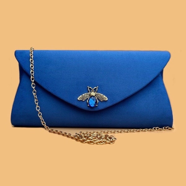 Wildleder-Clutch-Tasche. Blaue Abendtasche. Blaue Clutch Tasche. Samt-Clutch-Tasche. Handtasche Tasche. Clutches für die Hochzeit. Blaue Clutch Handtasche. Abschlussball Clutch Tasche
