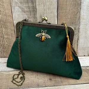 Clutch Tasche. Grüne Handtasche. Grüne Abendtasche. Geldbeutel Taschen für Frauen. Grüne Geldbörse. Grüne Umhängetasche. Samt-Clutch. Vintage Handtasche.