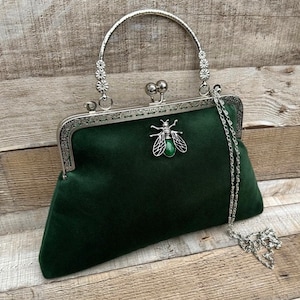 Grüne Abendtasche. Handtaschen für Damen. Samt Handtasche. Geldbeutel Taschen für Frauen. Grüne Geldbörse. Grüne Clutch Tasche. Vintage Handtasche