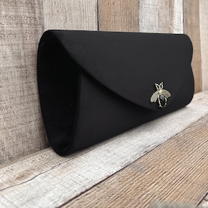 Black clutch. Evening bag. Velvet clutch bag. Purse bag. Wedding clutch. Velvet handbag. Clutch bag. Prom bag. Black evening bag zdjęcie 3