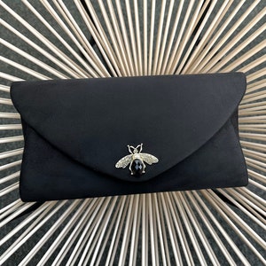 Black clutch. Evening bag. Velvet clutch bag. Purse bag. Wedding clutch. Velvet handbag. Clutch bag. Prom bag. Black evening bag zdjęcie 1