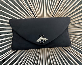 Schwarze Clutch. Abendtasche. Clutch aus Samt. Handtasche. Hochzeitskupplung. Samthandtasche. Clutch-Tasche. Tasche für den Abschlussball. Schwarze Abendtasche