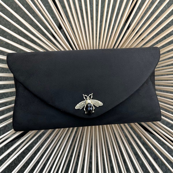 Schwarze Clutch. Abendtasche. Clutch aus Samt. Handtasche. Hochzeitskupplung. Samthandtasche. Clutch-Tasche. Tasche für den Abschlussball. Schwarze Abendtasche