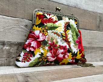 Bolso de mano floral. Bolso de noche para mujer. Cartera de mano para mujer. Bolso de mano vintage. Bolso de mano colorido.