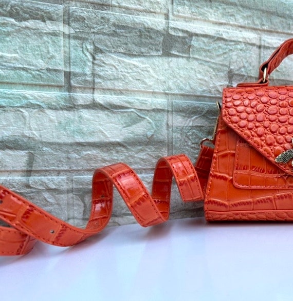Ladies Purse Bag. Orange Clutch Bag. Small Handbag for Women. Orange Crossbody Bag. Orange Clutch Bag. Faux Leather Handbag. Vegan Handbag