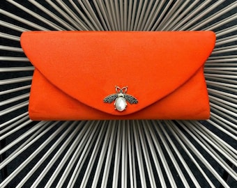 Orange Clutch bag. Velvet clutch bag. Purse bag. Orange handbags. Wedding handbag. Clutch bags for women. Orange evening bag