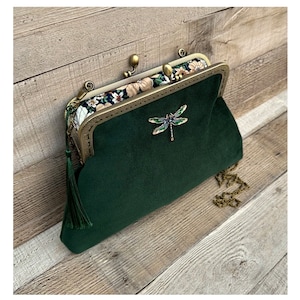 Pochette. Sac à main vert. Sac de soirée vert. Sacs à main pour femmes. Sac à main vert. Sac à bandoulière vert. Pochette en velours. sac à main vintage.