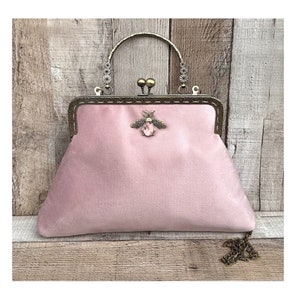 Blush rosa Clutch. Abendtasche für Damen. Vintage Handtasche. Rosa Clutch Tasche. Abendtasche pink. Abschlussball-Clutch. Samt Handtasche