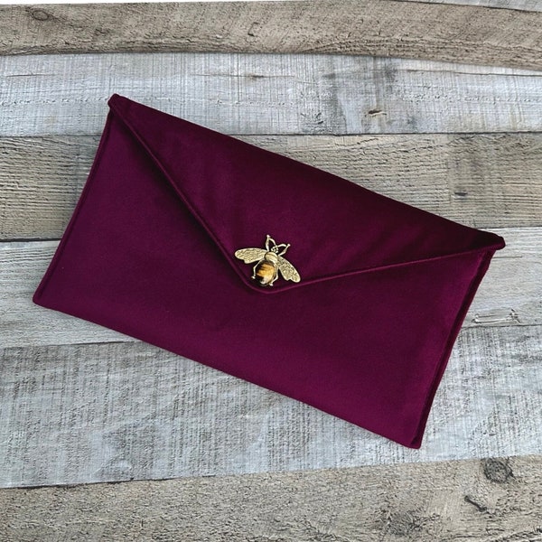 Burgundy Clutch bag. Burgundy evening bag. Envelope Clutch bag. Velvet clutch bag. Purse bag. Evening bag for women. Velvet evening bag