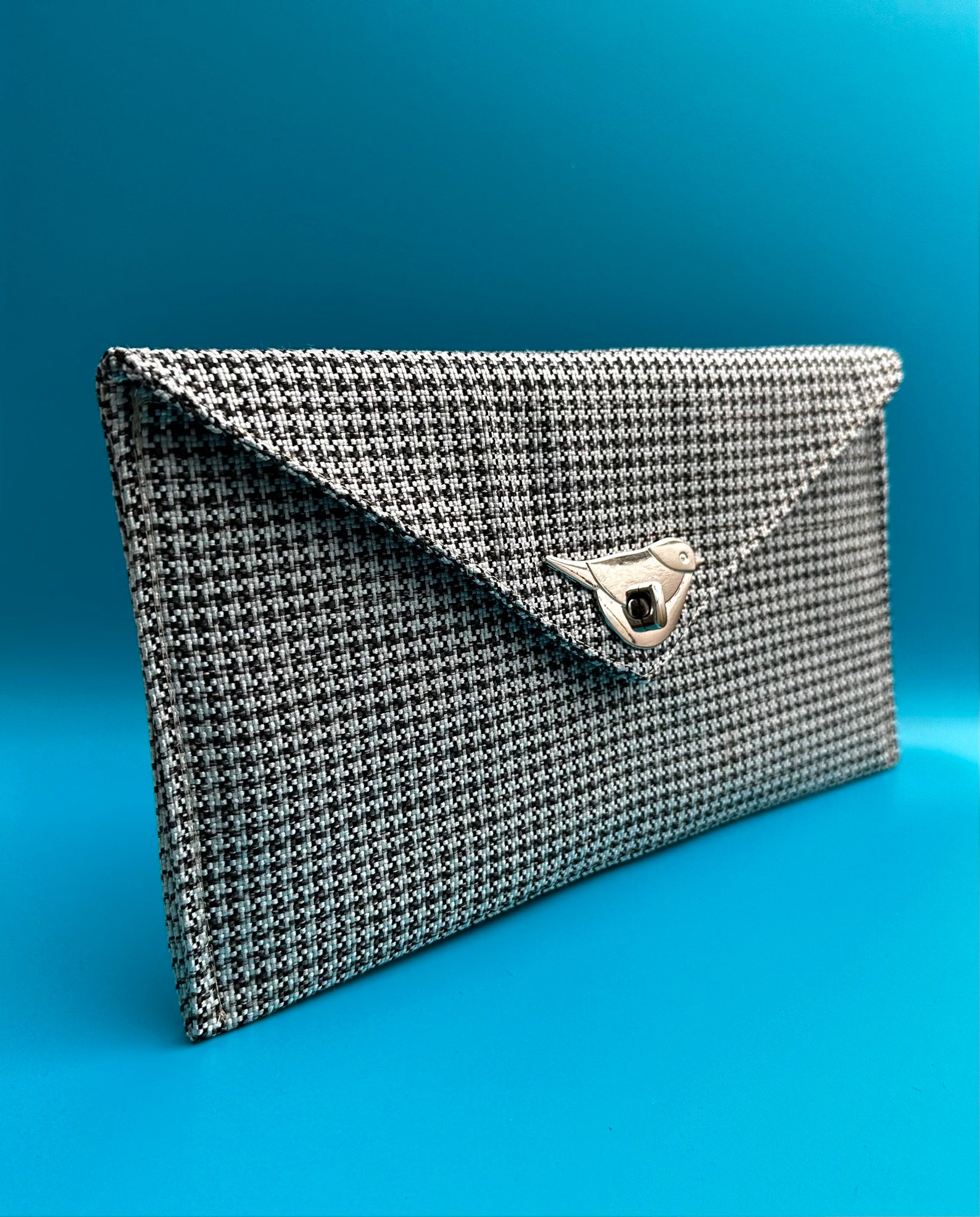 Black and White Clutch Bag. Envelope Clutch Bag. Dogtooth - Etsy