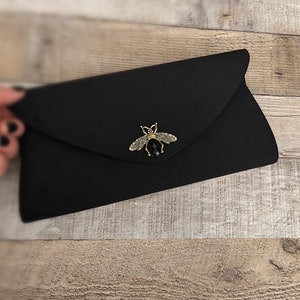 Black clutch. Evening bag. Velvet clutch bag. Purse bag. Wedding clutch. Velvet handbag. Clutch bag. Prom bag. Black evening bag zdjęcie 8