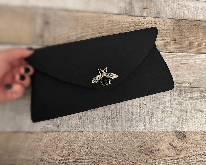 Black clutch. Evening bag. Velvet clutch bag. Purse bag. Wedding clutch. Velvet handbag. Clutch bag. Prom bag. Black evening bag zdjęcie 8