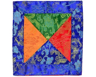 Manta de altar casera tibetana | Mantel de altar budista hecho de tela de brocado | Hecho a mano en Nepal.