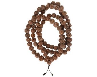 Mala/Prayer Beads Rudraksha Seeds 17 mm | Handmade from Nepal | Buddhist jewelry for meditation & yoga