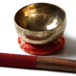 Singing bowl handmade 250 g - 300 g with cushion & rubbing stick from Nepal | Sound set 3 pieces | Christmas gift | Handicraft
