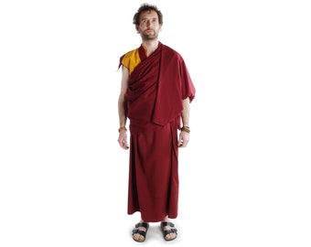 Ropa auténtica de monje tibetano - Túnica de monje budista | Monje tibetano de Nepal | Ropa de monasterio | Buddhapur