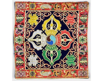 Buddhist altar cover with double dorje - Tibetan house altar | Handcrafted from Nepal