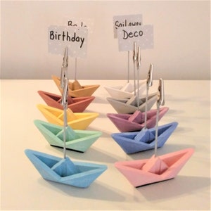 10 mini voiliers clip porte-photo en origami, yumilab, décoration mer, voile, bateau, événements, cadeau, baptême