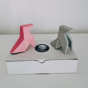 2 uccelli di carta stile origami personalizzabili, resina ceramica, origami, , cocotte, eventi, origami deco, interni, design, home deco