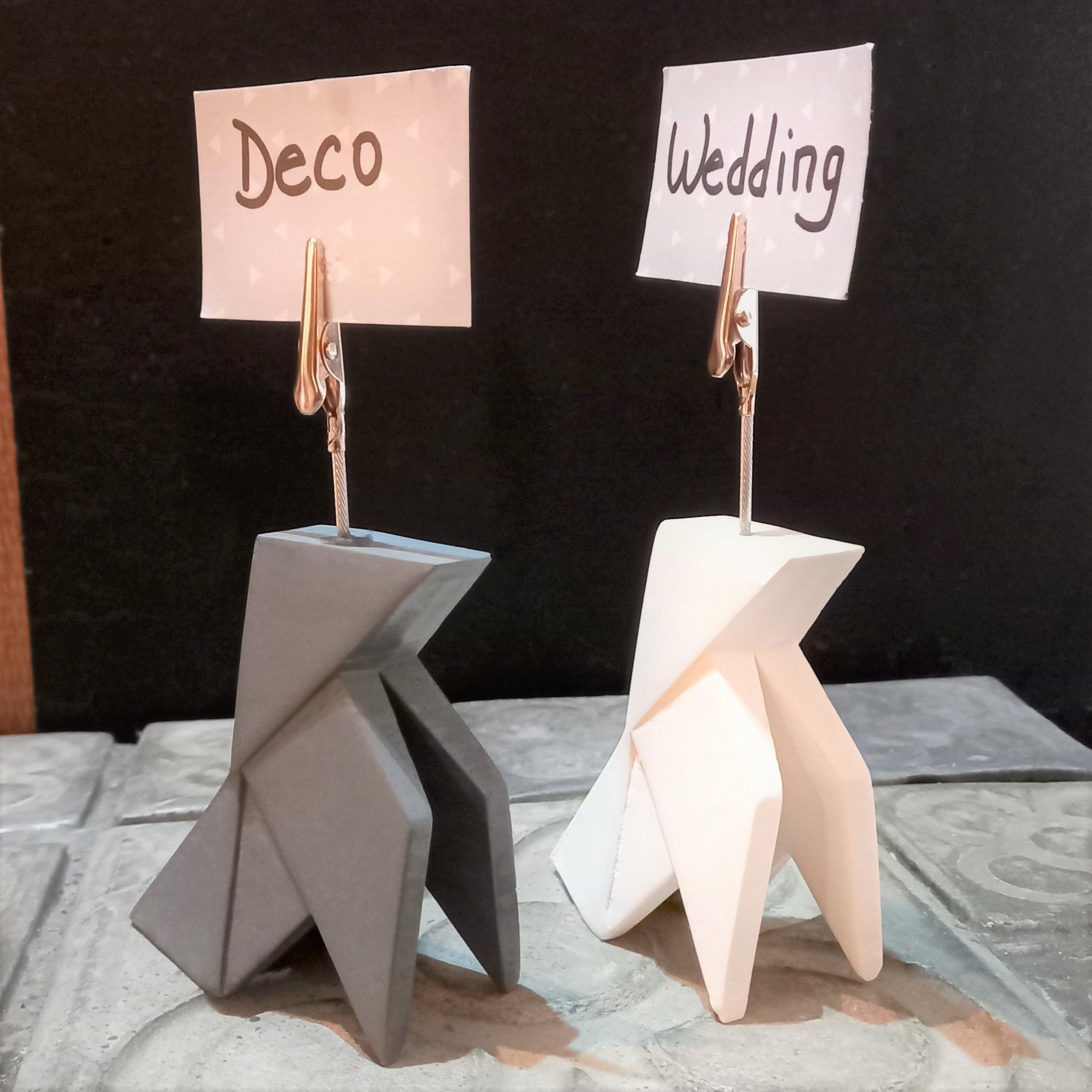 2 Clips Cocotte Personnalisables de Style Origami en Résine Céramique, Origami, Cocotte, Déco Table,