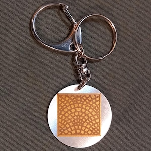 Customizable keychain with Parisian tiles, Paris sidewalks, Paris tiles, Paris events, Paris gift, Paris wedding, Paris, France, Yumilab