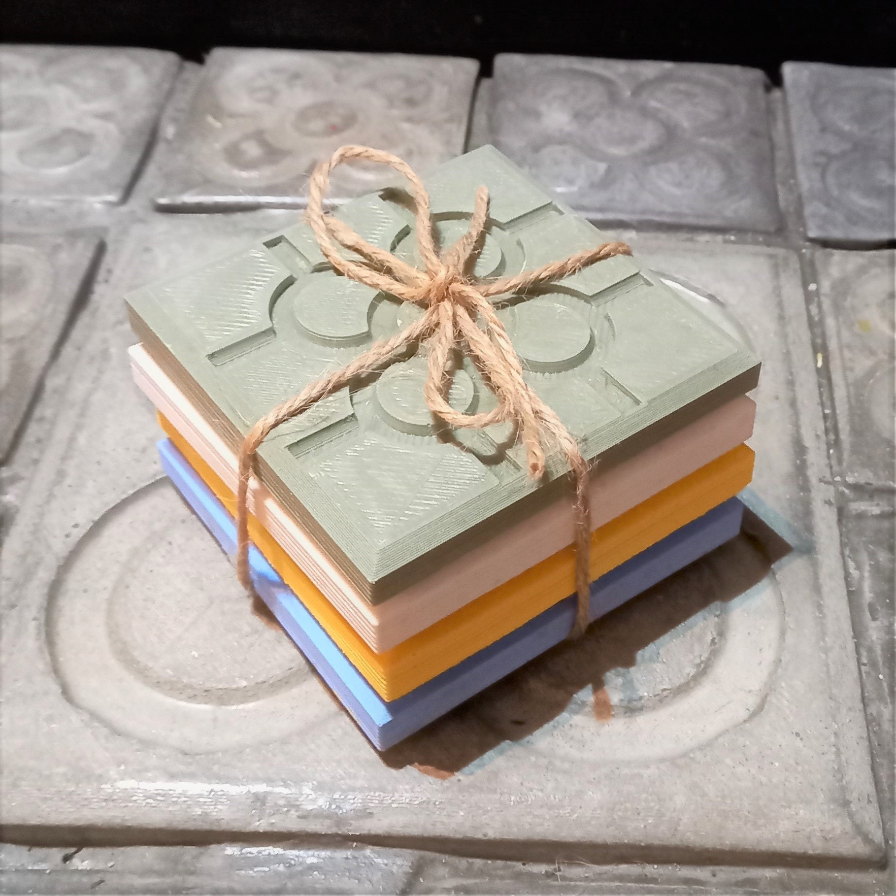 4 Sous-Verres Rosette de Bilbao en Résine Céramique, Evg Bilbao, Evjf Mariages à Souvenir Cadeau Bil