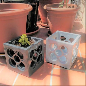 Large openwork Panot cubic planter, Barcelona flower, planter, weddings, events, souvenir, gift, barcelona tile, Catalonia