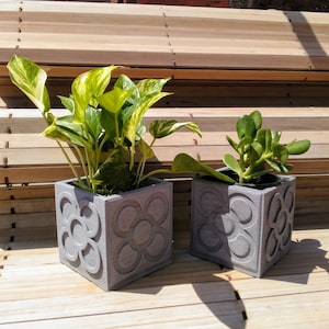 Large Panot cubic planter, Yumilab, Barcelona, barcelona tile, flowerpot, vase, farewell, weddings, events, souvenir, gift, table decoration