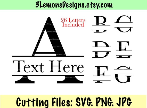 Split Letter SVG Spliced Sliced Monogram Last Name Letter - Etsy