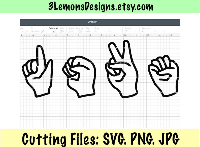 Download Love American Sign Language SVG L O V E letters sign | Etsy