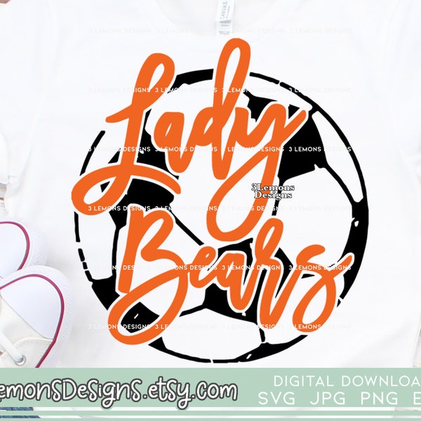 Lady Bears SVG, soccer svg, bears soccer, angustiado, fútbol angustiado svg, svg png jpg, silueta cricut, uso comercial