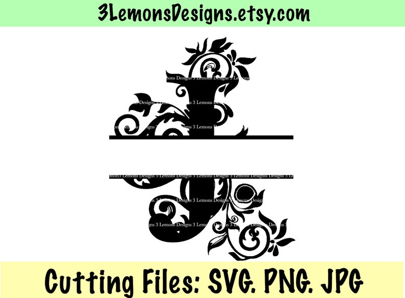 Download Split letter J SVG floral spliced sliced monogram last ...