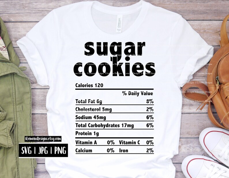 Download Sugar Cookies nutrition facts svg Christmas food nutrition | Etsy
