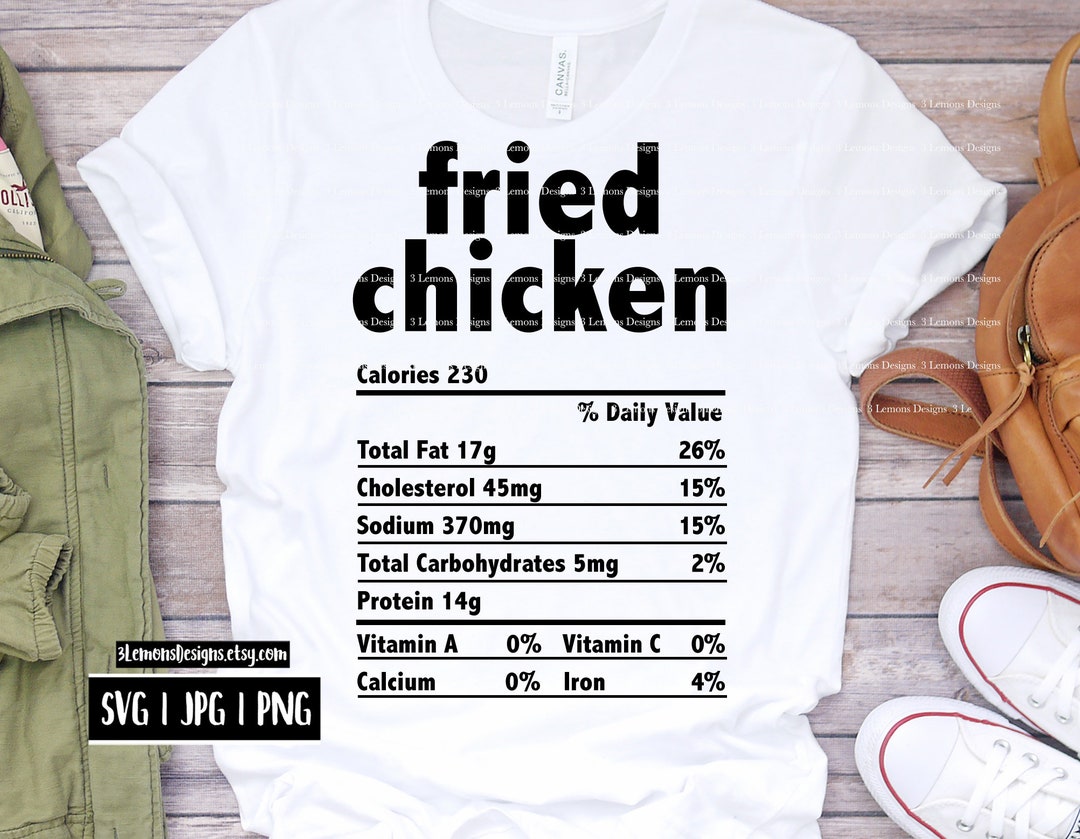 Fried Chicken Nutrition Facts Svg Thanksgiving Christmas Food Etsy