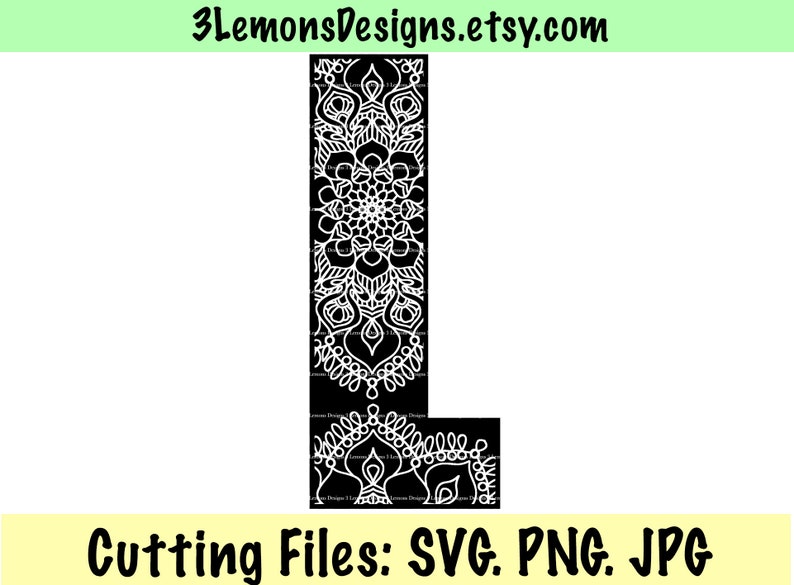 Download Mandala Letter L SVG styled letter monogram last name | Etsy