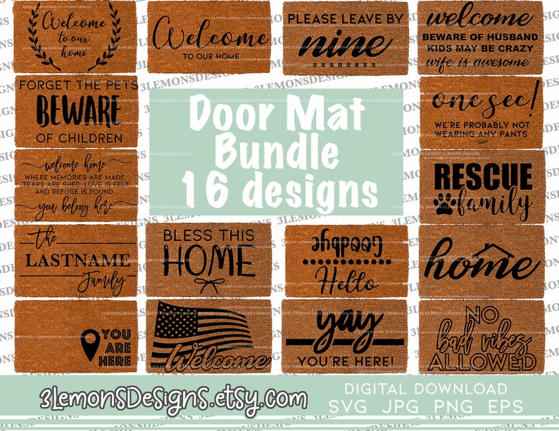 Download Doormat svg bundle door mat front door mat door mat | Etsy