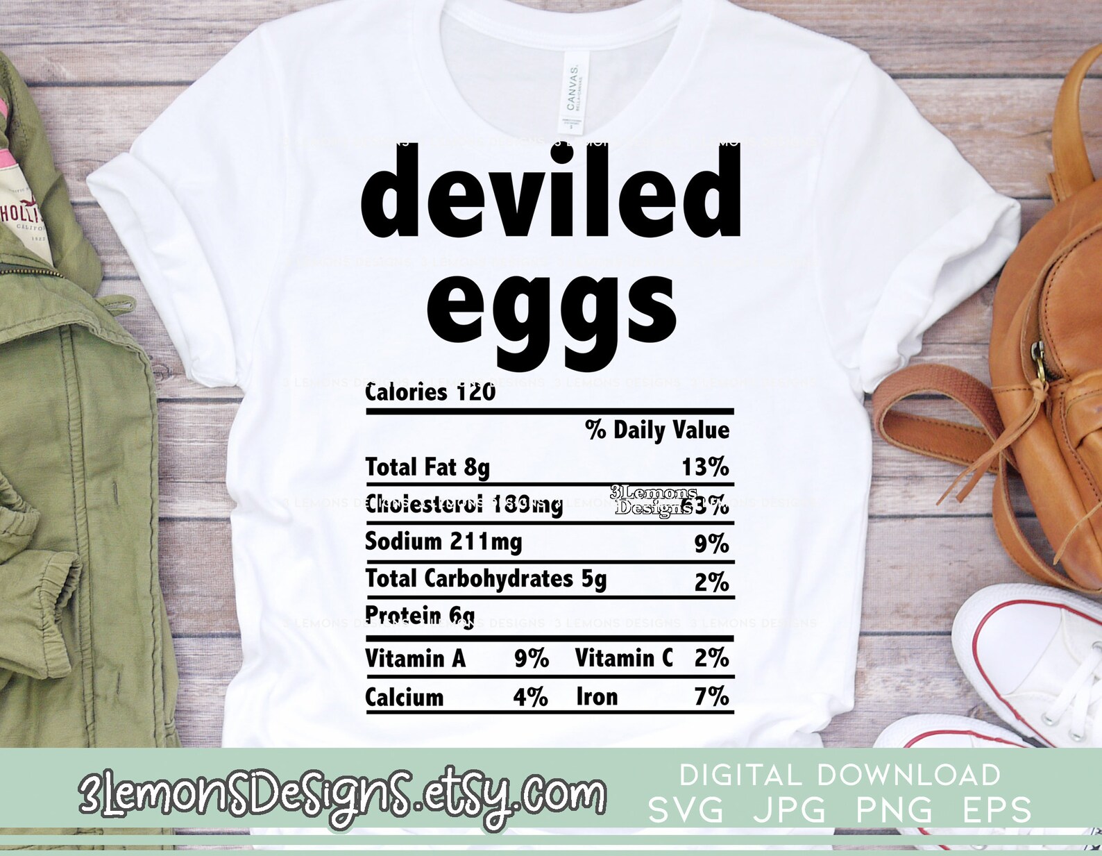 Deviled Eggs Nutrition Facts Svg Thanksgiving Christmas Food Etsy
