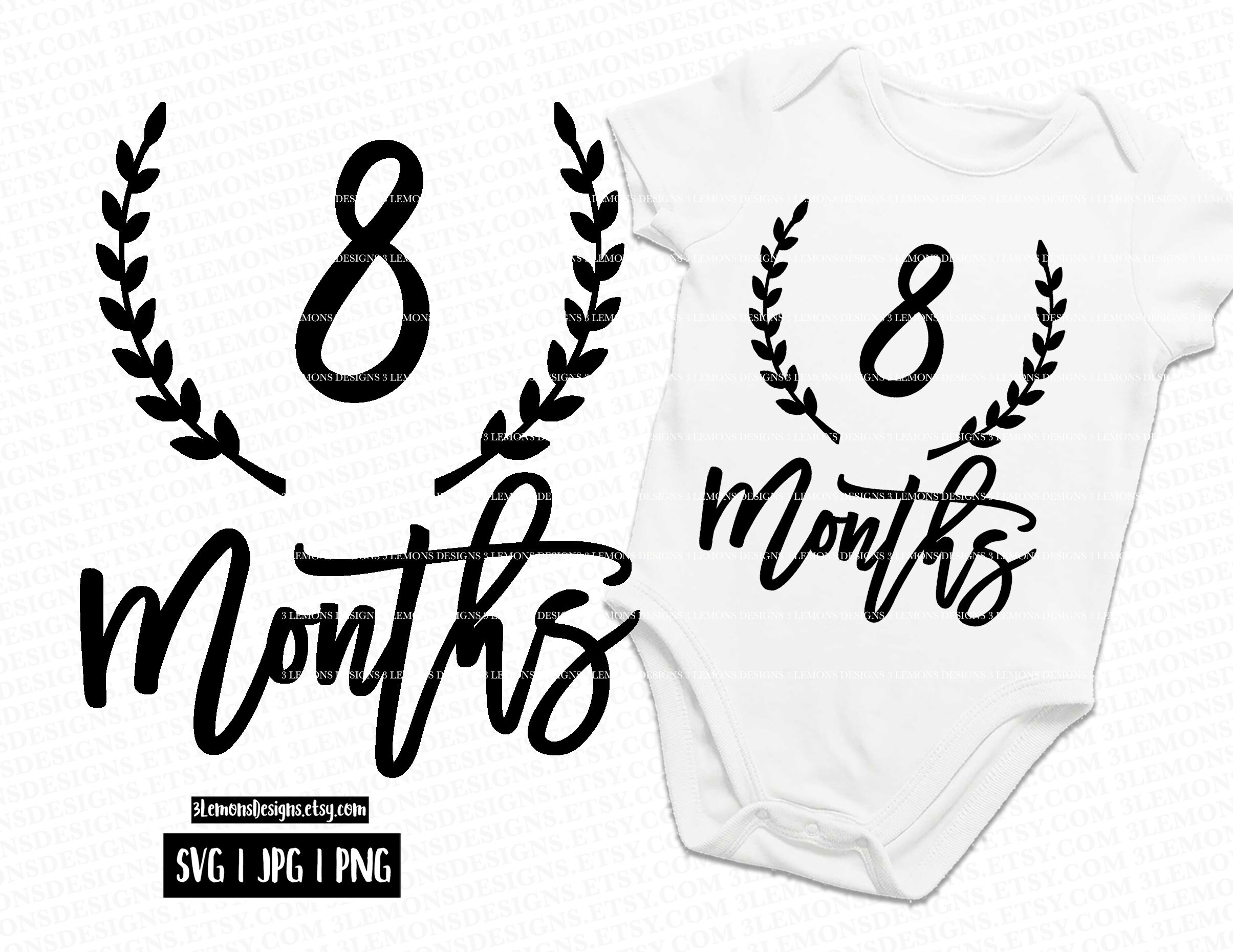 Download 8 months svg monthly baby photo svg bundle 12 months | Etsy